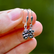 Alder Cone Danglers - Cast Silver Earrings