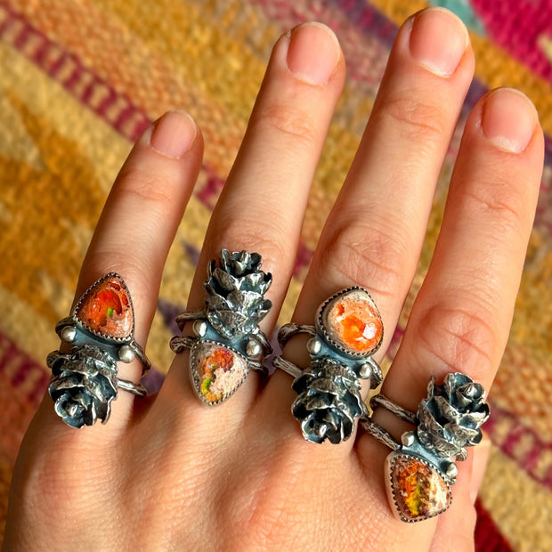 Evergreen & Ember Rings - Fire Opal – The Wild Pine