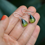 Petite Green Drop Tourmaline Danglers- Statement Earrings