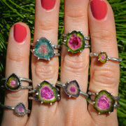 Tourmaline Twig Rings - Raw Gem Rings