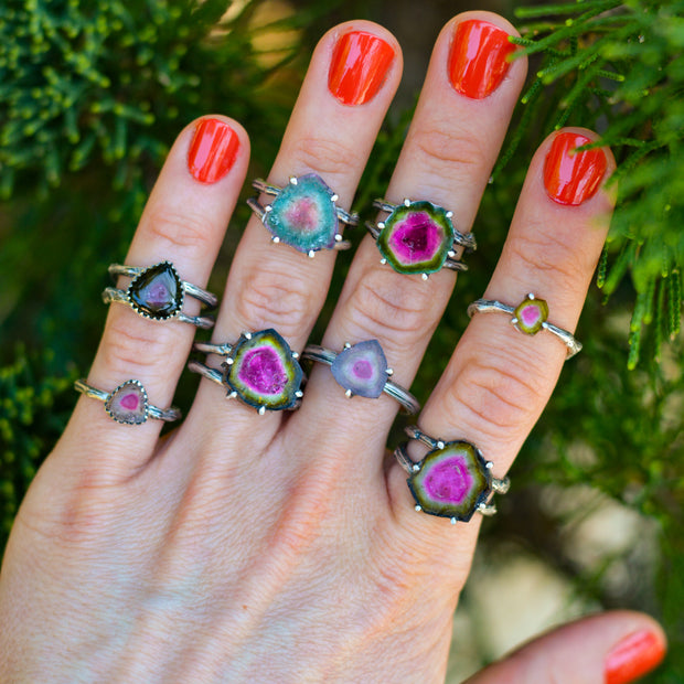 Tourmaline Twig Rings - Raw Gem Rings