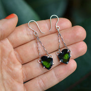 Emerald Tourmaline Danglers- Statement Earrings
