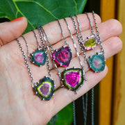 Vibrant Tourmaline Pendants- Natural Gem Necklaces
