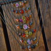 Gem Collector's Pendant 2- Fire Opal, Apatite & Tourmaline Necklace