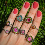 Tourmaline Twig Rings - Raw Gem Rings