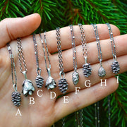 MORE Silver Pinecone Necklaces - Real Cast Pinecone Pendants