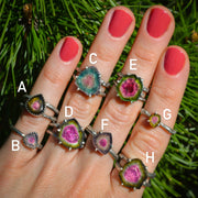 Tourmaline Twig Rings - Raw Gem Rings
