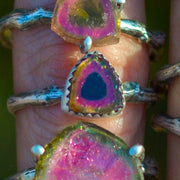 Tourmaline Twig Rings - Raw Gem Crystal Rings