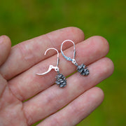 Alder Cone Danglers - Cast Silver Earrings