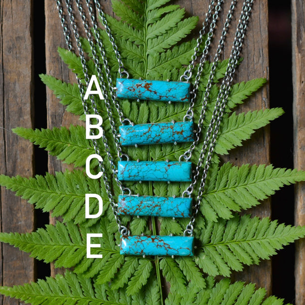 Natural Kingman Turquoise Bar Necklaces