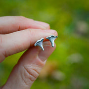 Chanterelle Studs - Hand Carved Mushroom Earrings