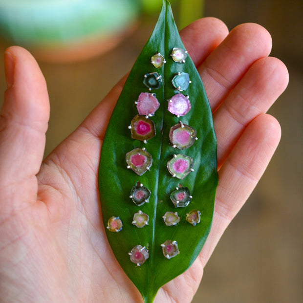 Tourmaline Trail Studs - Gem Earrings