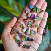 Gem Collector's Pendants - Tourmaline, Apatite, Mexican Fire Opal, Lightning Ridge Opal, Welo Opal, Garnet & Vesuvianite Necklaces