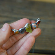Gem Collector's Pendant 4 - Labradorite, Apatite, Fire Opal, Welo Opal & Garnet Necklace