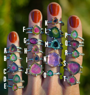 Tourmaline Twig Rings - Raw Gem Crystal Rings