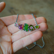 Gem Collector's Pendant 21 - Tourmaline and Vesuvianite Necklace
