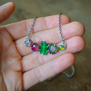 Gem Collector's Pendant 21 - Tourmaline and Vesuvianite Necklace