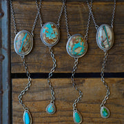 Royston Ribbon Turquoise Lariat Necklaces