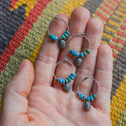 Pinecone Hoops - Kingman Turquoise Earrings