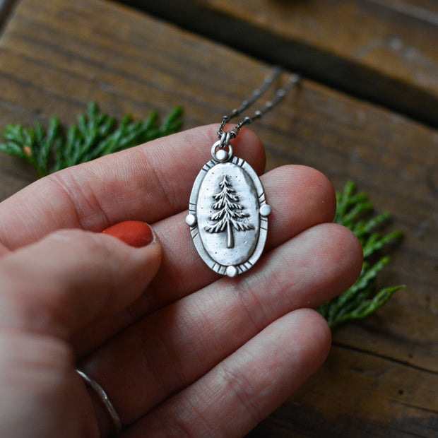 Evergreen Emblem - Pine Tree Necklace
