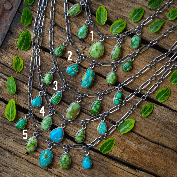 Turquoise Charm Chokers - Natural Mixed Turquoise Necklaces