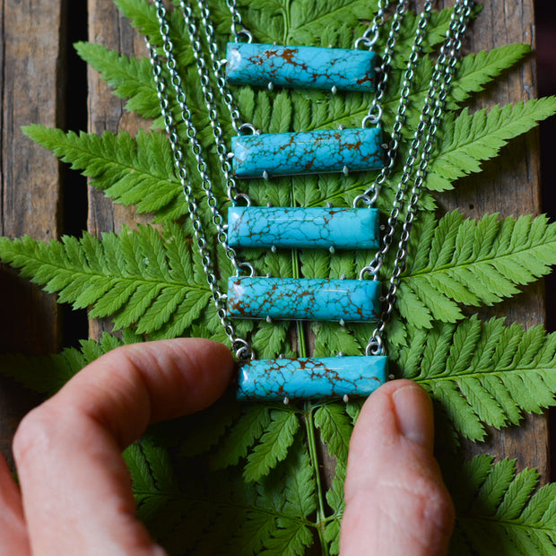 Natural Kingman Turquoise Bar Necklaces