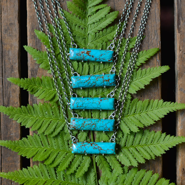 Natural Kingman Turquoise Bar Necklaces