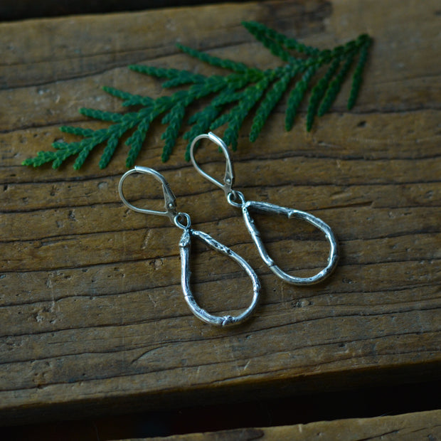 Simple Alder Twig Danglers - Sterling Silver Earrings