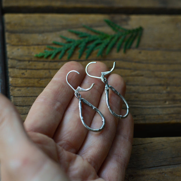 Simple Alder Twig Danglers - Sterling Silver Earrings