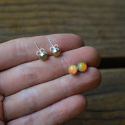 Simple Trail Studs - Natural Welo Opal