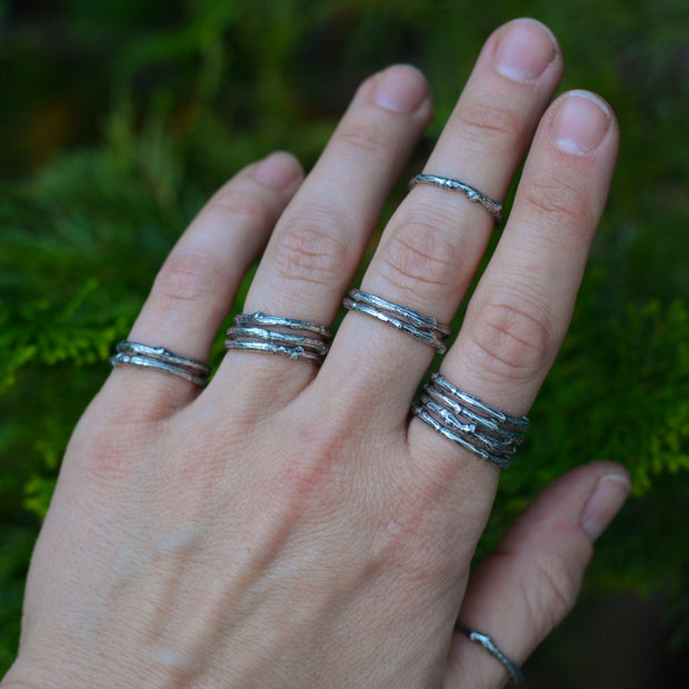 Alder Twig Stacking Rings