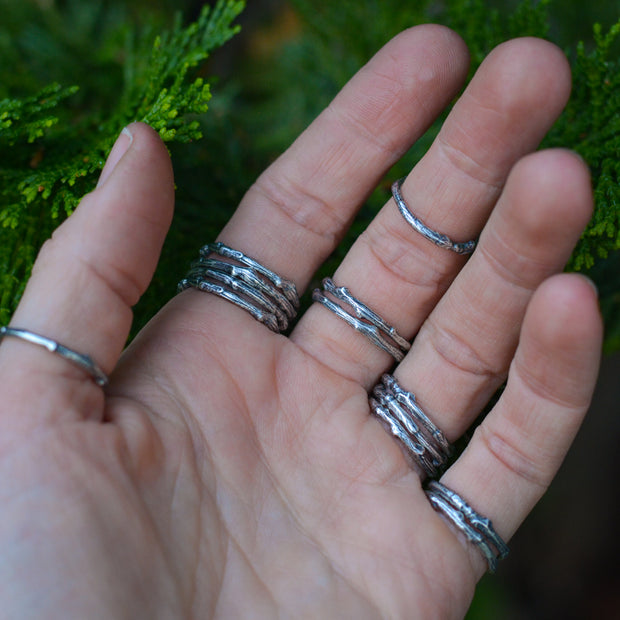 Alder Twig Stacking Rings