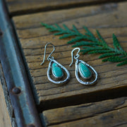 Turquoise Twig Danglers - Natural Fox Turquoise Earrings