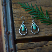 Turquoise Twig Danglers - Natural Fox Turquoise Earrings