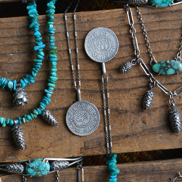 Pine Tree Shilling Medallions - Sterling Coin Necklaces