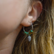 Pinecone Hoops - Fox Turquoise Earrings