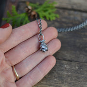 Silver Hemlock Pinecone Necklace