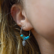 Pinecone Hoops - Kingman Turquoise Earrings