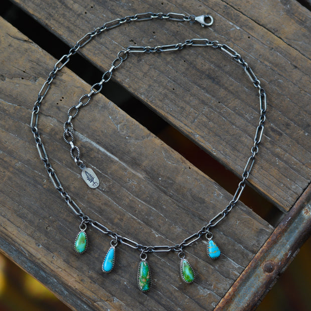 Turquoise Charm Chokers - Natural Mixed Turquoise Necklaces